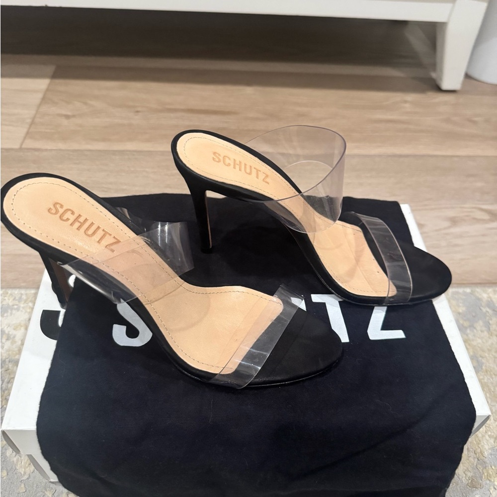 SCHUTZ Black and Transparent Heels